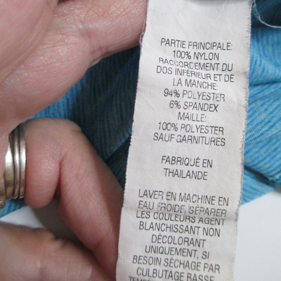 L L Bean Aqua Blue Thumb Hole Long Sleeve Reflective Accents Windbreaker Size L - Picture 9 of 14